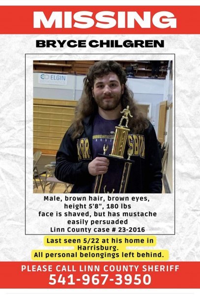 BRYCE CHILGREN: Missing from Harrisburg, OR - 21 May 2023 - Age 18 *Found Safe*