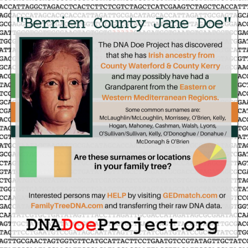 MI - BERRIEN COUNTY JANE DOE: WF, 65-75, found along 