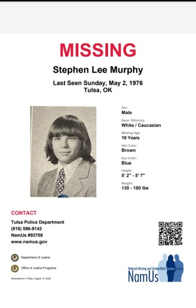 Help Stephen Murphy's daughter solve the mystery of what happened to her father!  Missing from #OKLAHOMA since 1976!