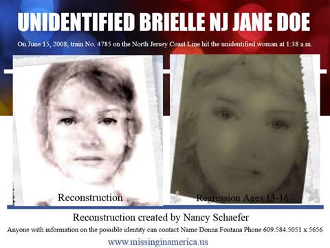 On June 15, 2008, #JaneDoe was struck by a New Jersey Transit train in Brielle, #NewJersey and is still unidentified!